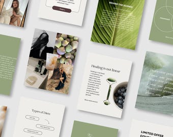 Modèles de publication Instagram sur le bien-être : kit canva santé et nutrition (40 publications)