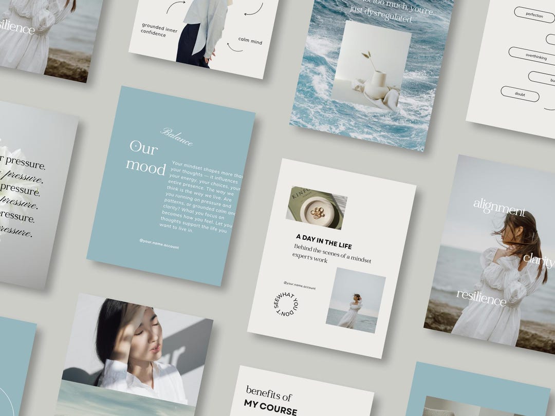 Mindset Coach Instagram Templates: Wellness Social Media Kit (canva ...