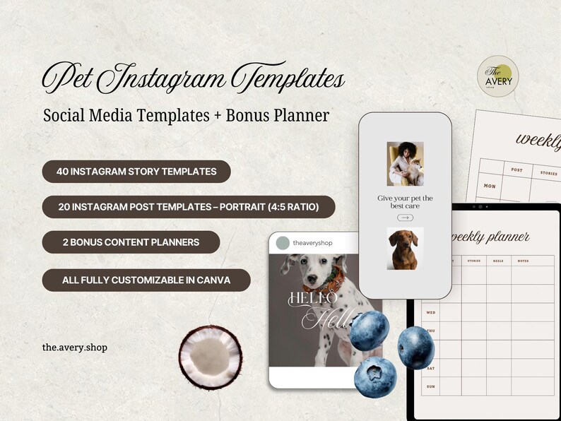 Pet Instagram Templates: Veterinary, Pet Shop Social Media Kit (Canva, Stock Photos Included) image 2