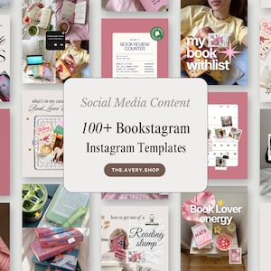 Bookstagram Instagramテンプレート、書評、Booktok、Canva読書日記ソーシャルメディアキット、Instagram投稿ストーリー＆リール、読書好き 画像 1