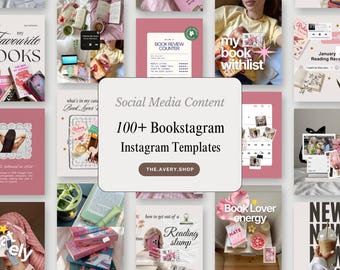 Plantillas de Bookstagram para Instagram, Reseñas de libros, Booktok, Kit de redes sociales para diario de lectura en Canva, Historias y Reels para publicaciones de Instagram, Amante de los libros