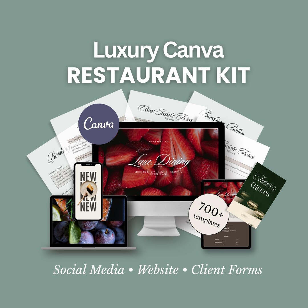 Restaurant Canva Kit: Social Media, Website, Forms (700+ Templates) - Etsy