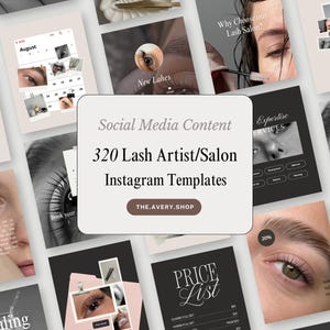 Lash Artist Instagram Templates, Lash Tech Canva Templates, Eyelash Extension Social Media Kit, Beauty Salon Posts & Stories, Lash Business
