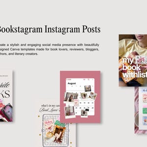 Plantillas para publicaciones de Bookstagram en Instagram, publicaciones acogedoras para lectores en iOS, publicaciones para amantes de los libros en Canva, contenido para diarios de lectura, kit para bloggers literarios imagen 2