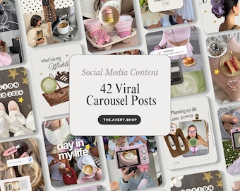 Viral Carousel Templates, Canva Instagram Carousel, Content Creator Templates, Trendy IG Carousels Social Media Post Kit, Influencer