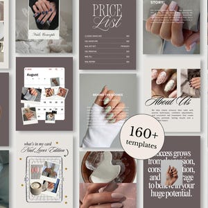 Nageldesigner Instagram Post Vorlagen, Nagelstudio Canva Posts, Nageltechniker Content Kit, Maniküre Marketing Vorlagen, Beauty Social Media