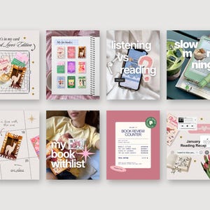 Plantillas para publicaciones de Bookstagram en Instagram, publicaciones acogedoras para lectores en iOS, publicaciones para amantes de los libros en Canva, contenido para diarios de lectura, kit para bloggers literarios imagen 6