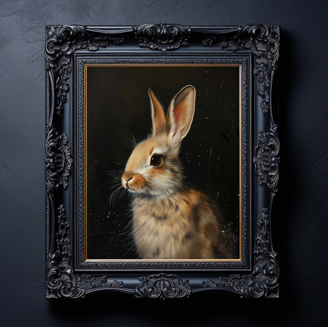 PRINTABLE Bunny Poster, Digital Rabbit Print, Vintage Aesthetic ...