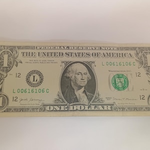 Fancy Serial Number Trinary Bank Note 2017 U.S. Circulated U.S. One Dollar Bill