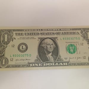 Error note cut very off center 2021 U.S. Circulated One Dollar Bill