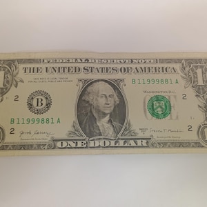 Fancy Serial Number Trinary Bank Note 2017A U.S. Circulated U.S. One Dollar Bill