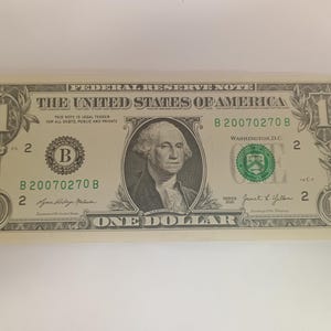 Fancy Serial Number Trinary Bank Note 2021 U.S. Circulated U.S. One Dollar Bill