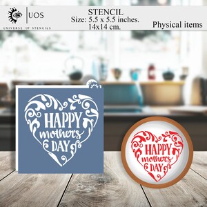 Schablone Happy Muttertag, Cookie Schablone, Herz Schablone, universal Schablone