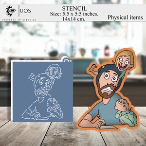 Stencil dad, Cookie Stencil, father&#39;s day stencil, filigree stencil, universal stencils