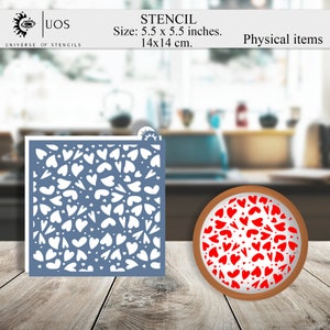 Stencil heart, Cookie Stencil, Valentine&#39;s Day stencil, stencil love, universal stencils