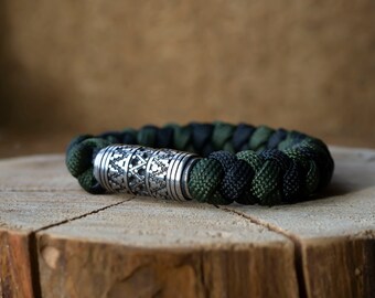 Magnetic Survival Bracelet with Snake Knot | Bushcraft | Hiking and Camping Gear | Custom Paracord | Fixed & Durable | Gift for him | DIY