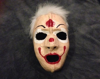Spooky Clown Doll Paper Mache Mask - Halloween Costume