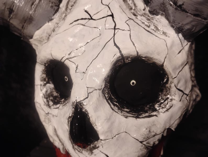 Ancient Cosmic Monster Mask Paper Mache Halloween Mask image 6