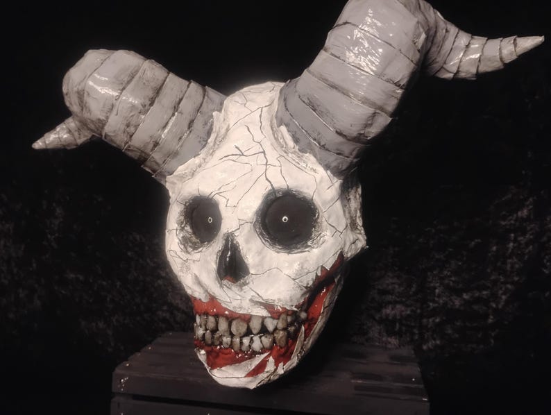Ancient Cosmic Monster Mask Paper Mache Halloween Mask image 3