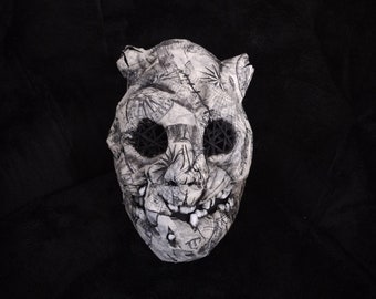 Twisted Cartographer Paper Mache Mask: Halloween Costume, Scary Character