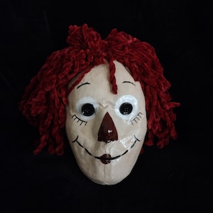 Rag Doll Mask Paper Mache Mask Vintage Style Halloween Mask