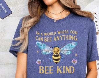 Be Kind Tshirt, Honig Bienen Cottagecore Flower Girl Shirt Boho Style für Mädchen,Natur Geschenk,Sommer Flower Sonnen Blumen tshirt