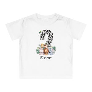 Geburtstag Baby Dschungeltiere T Shirt personalisiert Geburtstagkind personalisierbares Tshirt Dschungel Löwe Elefant mit Name Bild 9