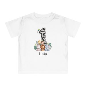 Geburtstag Baby Dschungeltiere T Shirt personalisiert Geburtstagkind personalisierbares Tshirt Dschungel Löwe Elefant mit Name Bild 7