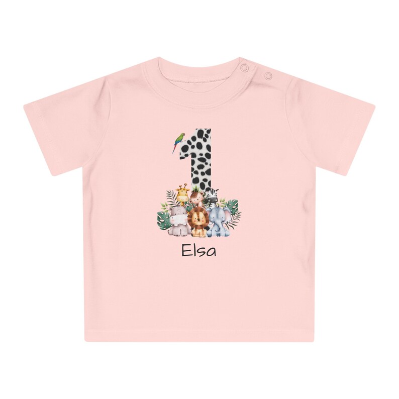 Geburtstag Baby Dschungeltiere T Shirt personalisiert Geburtstagkind personalisierbares Tshirt Dschungel Löwe Elefant mit Name Bild 8