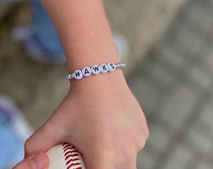 Sports Team Bracelets, Sports Team Gifts, Boys Bracelets, Boys Name Bracelets, Unisex Jewelry, High School Team Gifts, Little League Gifts