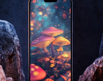 Fondos de pantalla de hongos caprichosos para móvil / Fondos de pantalla estéticos de naturaleza y estilo bohemio - Descarga digital linda - Fondos de pantalla para Android y iPhone