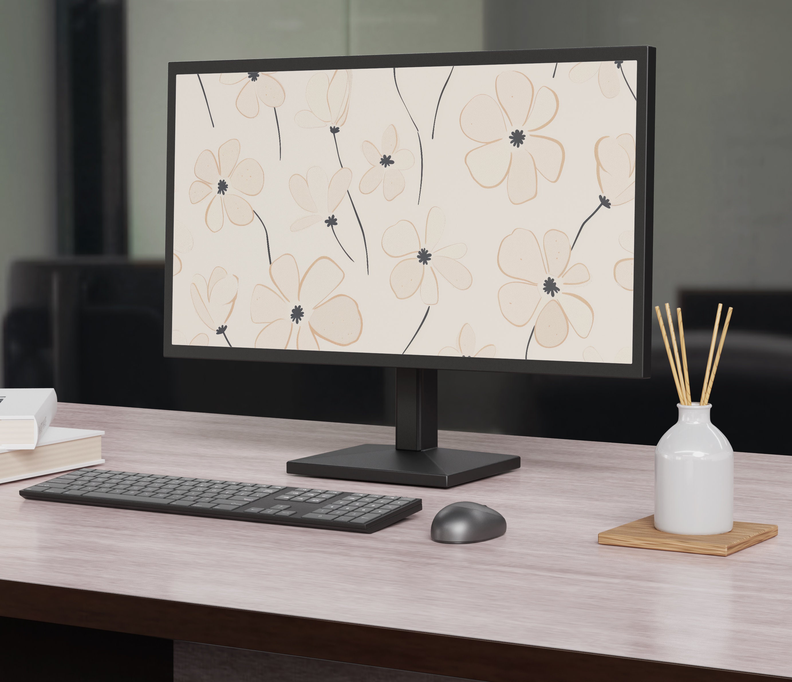 Aesthetic Desktop Wallpaper | Ultrawide Desktop Wallpaper Floral ...