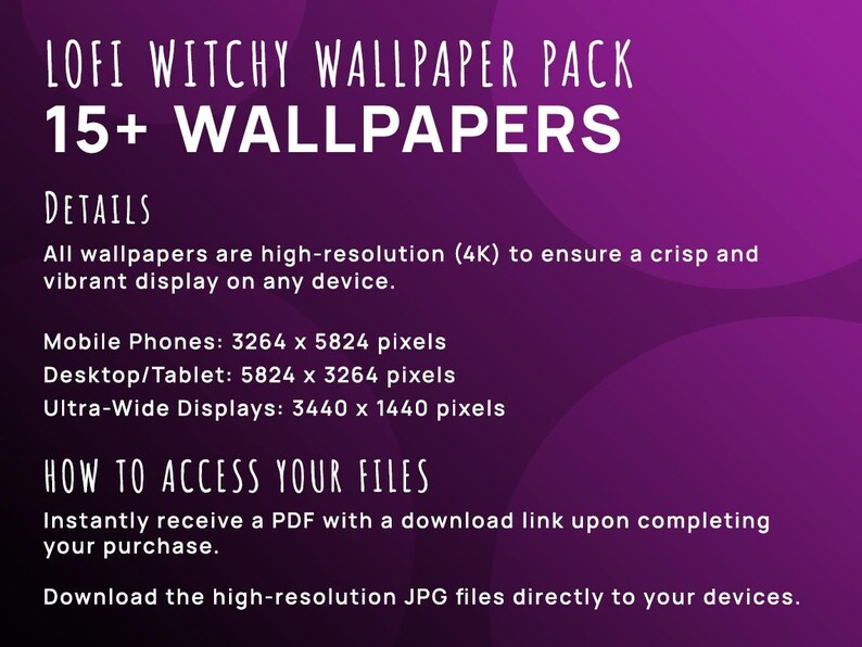 Details of the lofi witchy wallpaper pack