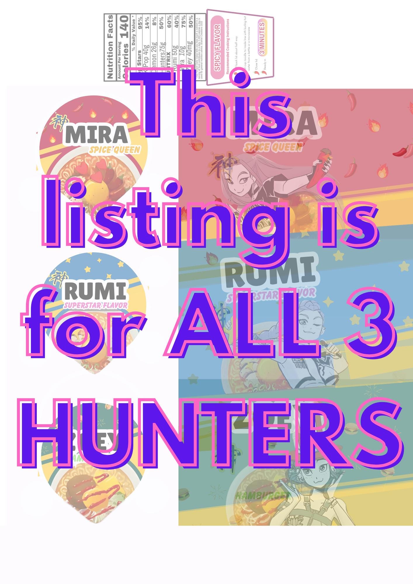 Hunters Large Noodle Labels - Etsy