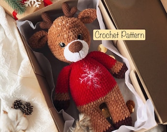 Christmas Reindeer crochet pattern, Amigurumi Reindeer Tutorial, Christmas toy pattern, Christmas crochet pattern, PDF English, DIY