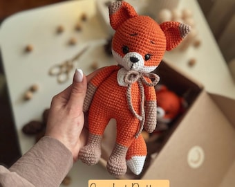 Crochet Pattern Fox, Fox Amigurumi tutorial, Crochet fox pattern, Cute fox toy, PDF English