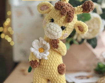 Crochet Giraffe Pattern, Plushie Giraffe Pattern, Amigurumi Safari Animal Tutorial, Cute Stuffed Toy for Nursery, English PDF Guide