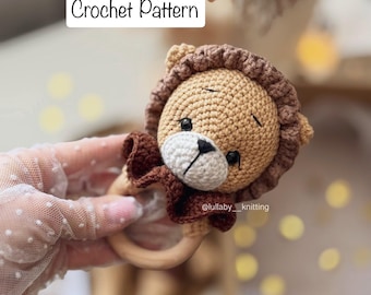 Lion Rattle Crochet Pattern, Crochet Lion Baby Rattle, Amigurumi Lion Tutorial, Amigurumi Baby Toy Guide, Cute Safari Animal, PDF English