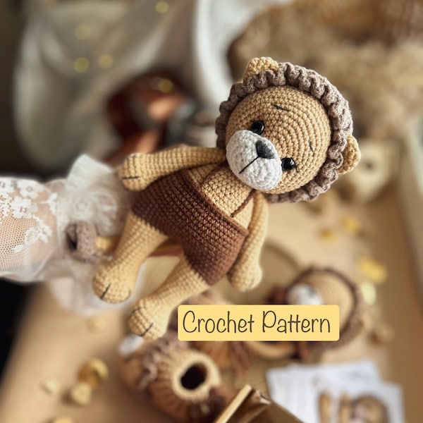 Crochet Pattern Lion, crochet Lion toy, Lion amigurumi instructions, Pdf English