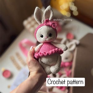 Crochet Pattern Bunny, Mini Amigurumi Rabbit Tutorial, Easy Newborn Toy crochet instructions, Baby Shower Gift, PDF English
