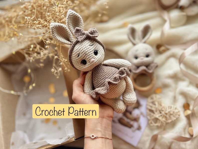 Crochet Pattern Bunny, Amigurumi pattern bunny, Crochet pattern rabbit, PDF English, DIY tutorial image 1