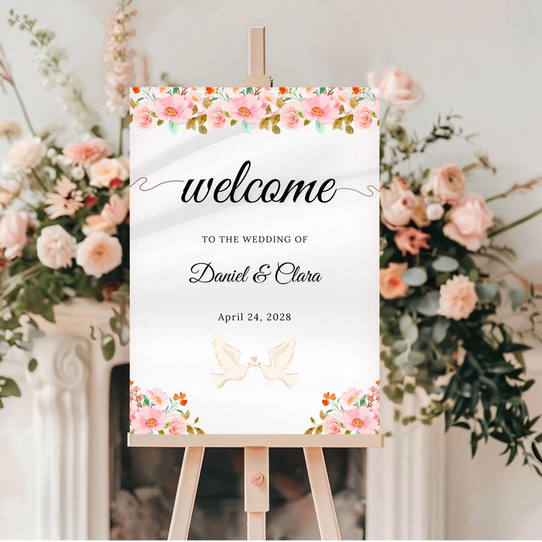 Editable Welcome Wedding Sign Template, Printable Welcome to Our ...
