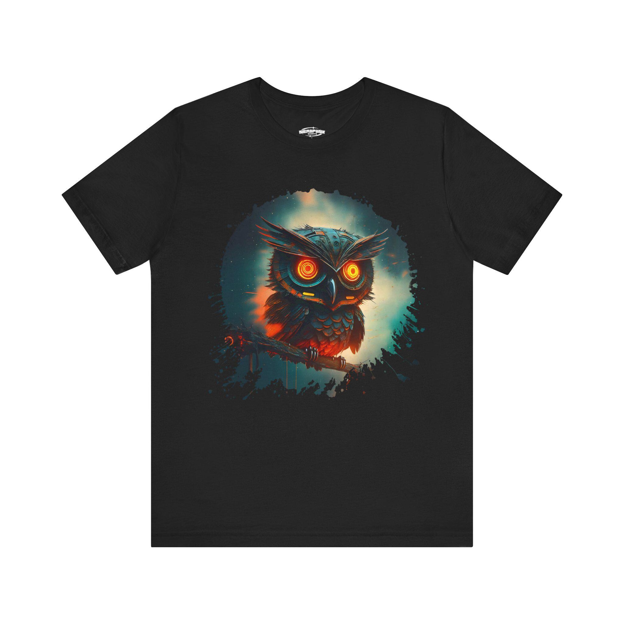 Cyber Owl shirt, SCI-FI Shirt, OWL Shirt, sci-fi fantasy shirt, 80's robot shirt, nerdpunk shirt