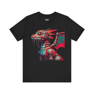 Cute Robot Dragon Shirt, SCI-FI Dragon Shirt, Robot Dragon shirt,  sci-fi fantasy shirt, 80&#39;s robot shirt, nerdpunk shirts, Nerdy shirts