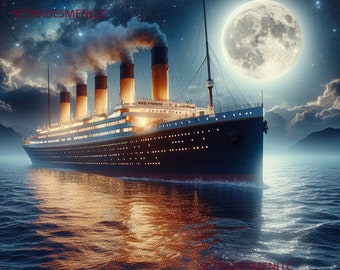 Moonlit Cruise digital image picture pic photo wallpaper screensaver background desktop art high quality AI artwork clip art image file