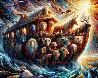 Noah&#39;s Ark digital image picture pic photo wallpaper screensaver background desktop art high quality AI artwork clip art image file