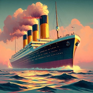 Majestic Titanic digital bild bild bild fotobakgrund skärmsläckare bakgrund skrivbordskonst högkvalitativ AI-konstverk clip art bildfil