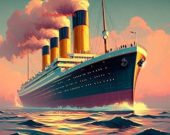 Majestic Titanic digitaal beeld foto foto foto behang screensaver achtergrond bureaubladkunst hoge kwaliteit AI-illustraties clipart afbeeldingsbestand