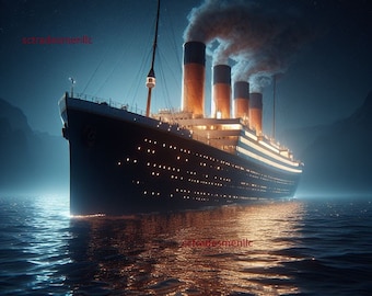 RMS Titanic digital image picture pic photo wallpaper screensaver background desktop art high quality AI artwork clip art image file
