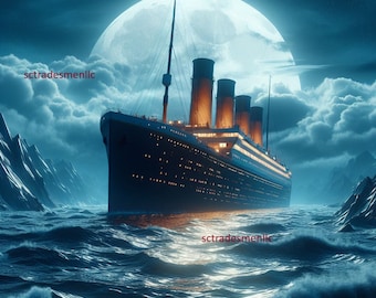 RMS Titanic digital image picture pic photo wallpaper screensaver background desktop art high quality AI artwork clip art image file